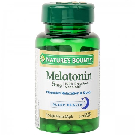Nature's Bounty Melatonin 5mg (60 viên) Hỗ Trợ Điều Hòa Giấc Ngủ