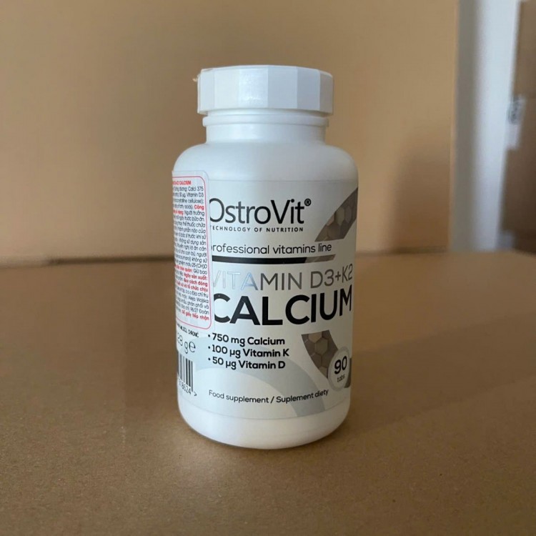 OstroVit Vitamin D3 K2 Calcium 90 viên