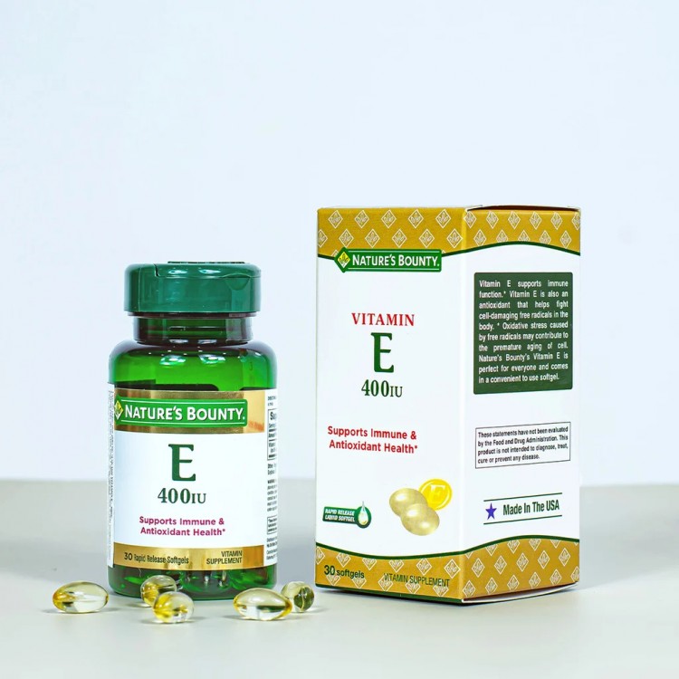 Nature's Bounty Vitamin E 400 IU (30 viên) - Hỗ Trợ Đẹp Da & Chống Lão Hóa