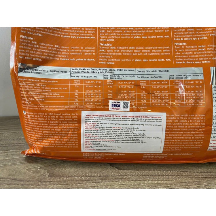 MASS GAINER ZERO (6kg)- Eric Favre